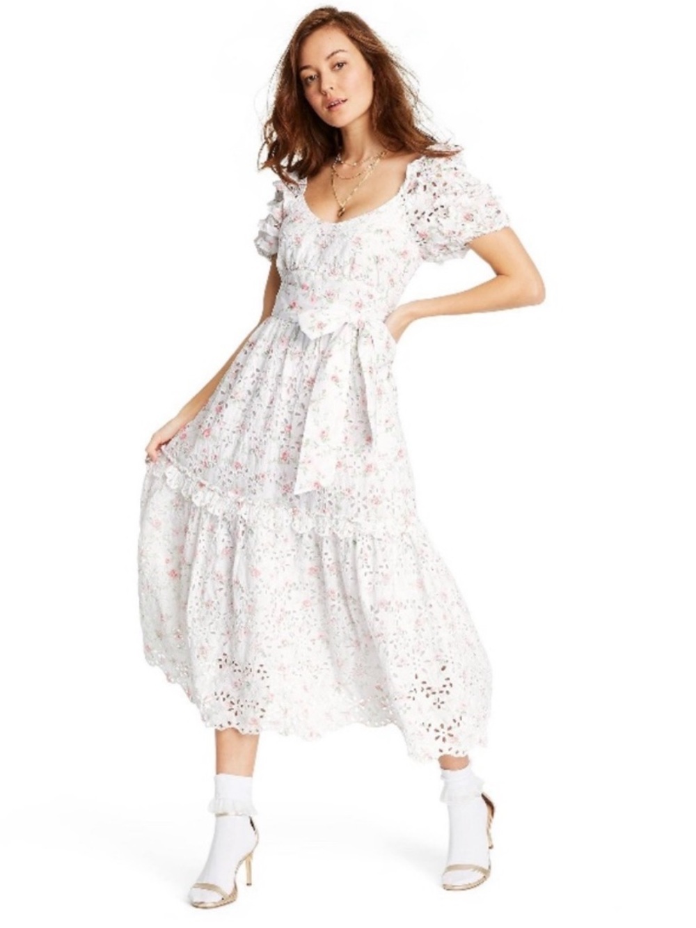 LoveShackFancy for Target Dress Clementine Ruffle Midi Eyelet
Dress Sz 12 - Picture 3 of 15